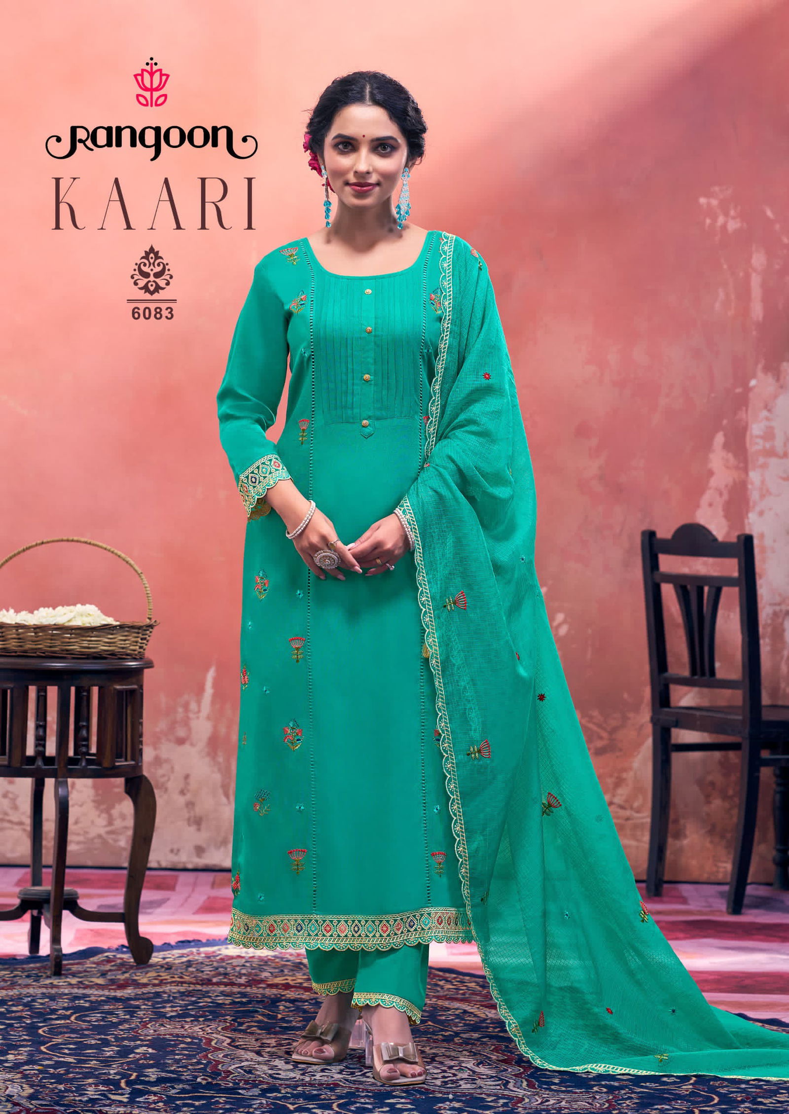 Kaari By Rangoon Airjet Rayon Kurti Bottom With Dupatta Orders In India
